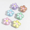 Flower Shape Candy Color Plastic Haarklammer Sweet Graffiti Flower Shark Claw Clip Cute 9 cm Hair Claw Clips for Girls