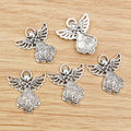 10pcs 26x23mm Antique Silver Plated Angel Handmade Charms Pendant:DIY Jewelry Making Findings for Bracelet Necklace