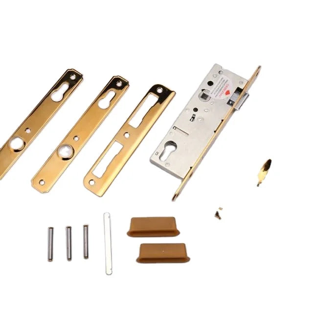 Style Gold Plated  Hardware Door Handles with Lock Body