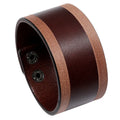 Wholesale Vintage Wide Genuine Leather Rhodium Plated Unisex Punk Gothic Cowhide Geometric 23cm Bangle Factory Direct Sales