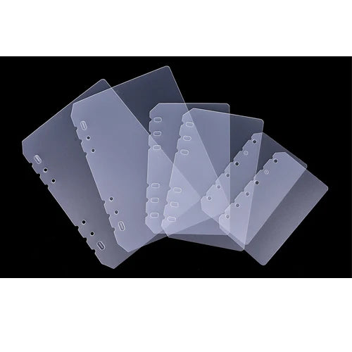 A6 6 Rings Binder Divider Loose Leaf Paper Planner Dividers Board PP Plate Filler Paper Spacer Filofax Organizer