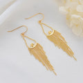 Fashion Brass 14K Gold Plated Jewelry Ear Hook Earring Can Match Pearls Tassel Women's Earrings