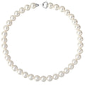 New Light Luxury Silver Heart Clasp 10mm 12mm Round Bright White Pearl Necklace Women Jewelry Factory Customized
