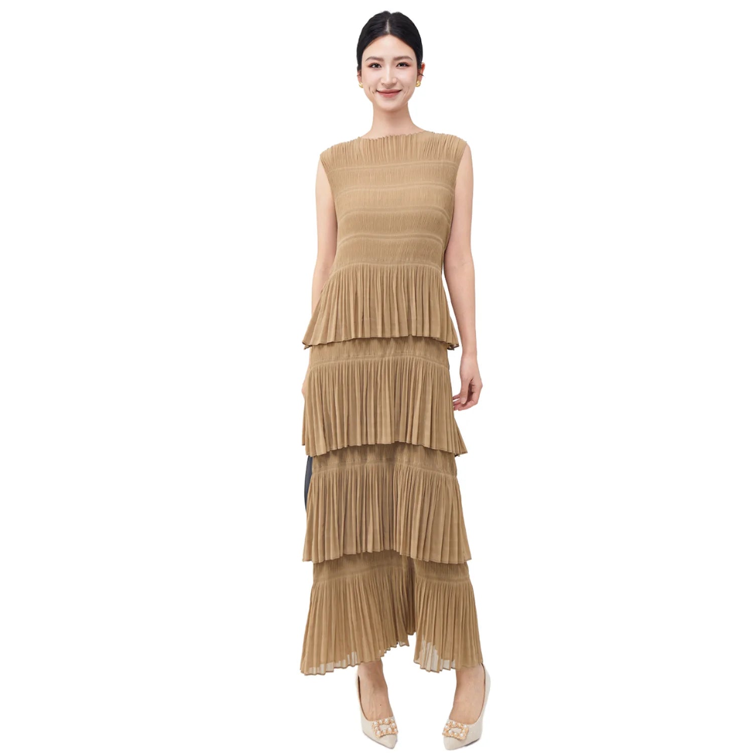 High-end New Wrinkled Midi Oversize Dress Summer Loose Women Formal Maxi OEM Brand Clothing Elegant Fashionable Casual Dress