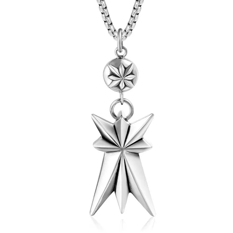 Vintage Jamaica Designer Men's Stainless Steel Cross Pendant Necklace Double Plated Floral Pattern New Fine Pendants Charms