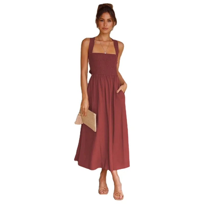 Blank Wholesale Dresses Woman Summer Casual Long Dresses Ladies Maxi Dresses Long Summer