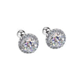 Luxury Diamond  Moissanite Round Stud Earrings S925 Silver Twist Bead Design Stud Earrings for Women Men Fine Jewelry