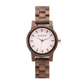 New Design Lightweight Walnut Wood Luxury Antique Quartz Watches for Fashion Teenage Girls Pointer Dial Customizable Options