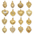Wholesale Fashion Accessories Heart Cross Brass Zircon DIY Jewelry Pendant for Women Jewelry Making