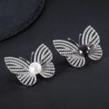 F9895BH Abiding Custom Exquisite Elegant Insect Butterfly 925 Silver 10mm Freshwater Pearl Brooches Pins for Graduation Gift