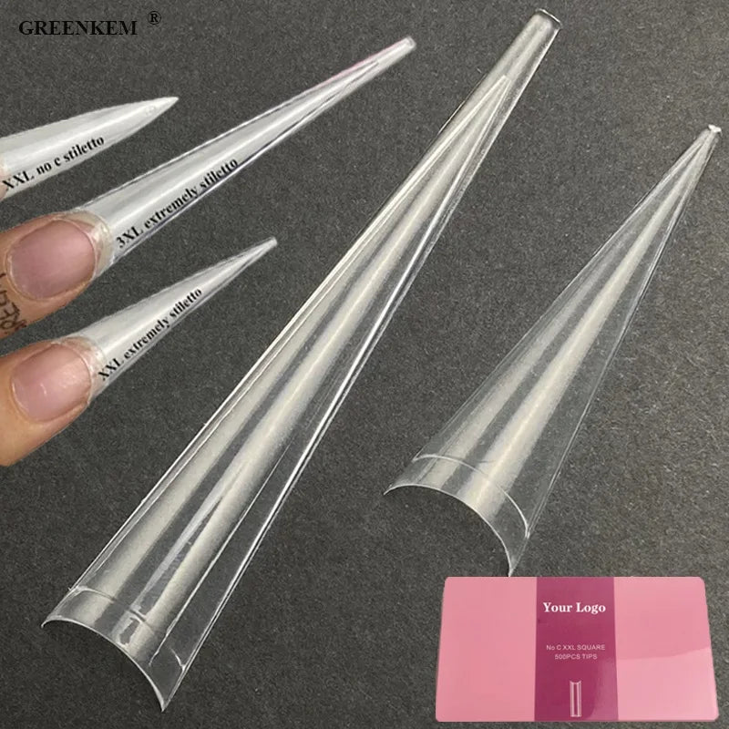 Newest Arrival 4XL Pointed Sharp False Nails Flat No C XXL Stiletto Nail Tip