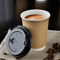 Custom logo Disposable Paper Cups Hot Coffee Tea Cup with Lid Cover Biodegradable Double Wall with All Size