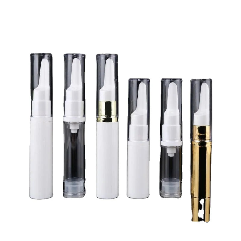 5ml 10ml Small Size Serum Sample Eyedropper Bottle Empty Plastic Cosmetic Packaging Press Pump Eye Cream Airless Syringe Bottle