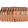 Sexy Rhinestone Clubwear Three-point Women Swimsuit Suspender Bikini Crystal Shinny Lingerie Suit