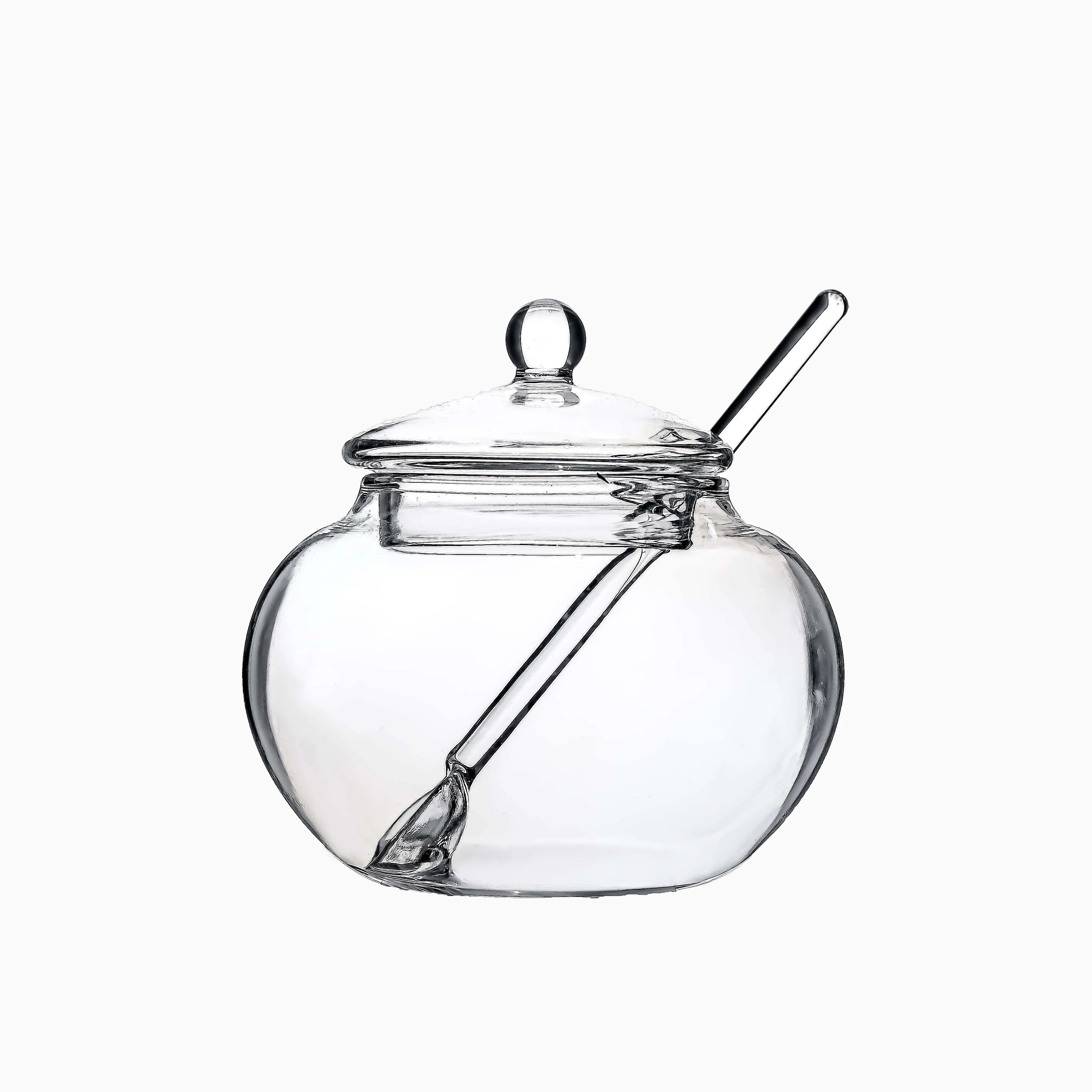 BPA-Free Transparent Glass Food Jar with Lid Wide Storage Elegant Decoration for Kitchen