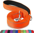 4FT 5FT 6FT Nylon Green Reflective Dog Leash with D Ring Training Thin Wide Reflector for Dogs Walking