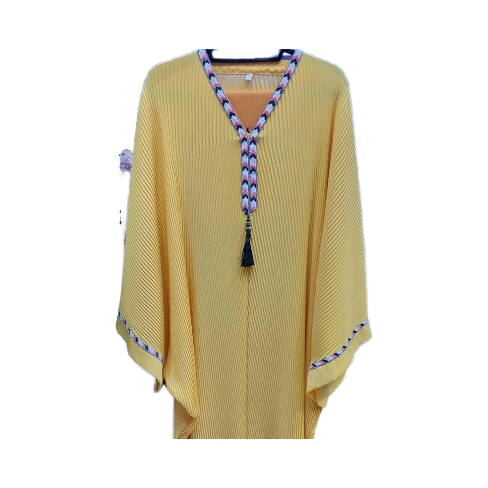 2024 Luxurious Breathable Plus Size One Size Polyester Kaftan Women Dubai Fashion Abaya and Muslim Dresses