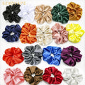 Women's New Fashion Solid Color Elastic Silk Scrunchies Hair Bands and Hair Ties Ponytail Holder Young Girls' Hair Accessories