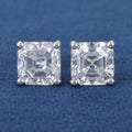 Factory Price S925 Sterling Silver 0.5ct 1ct 1.5ct 2ct 3ct 4ct 5ct D VVS Asscher Cut Moissanite Diamond Earrings