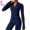 Women's Full Zip-Up Athletic Workout Scrub Jacket for Gym Yoga Hooded Casual Outerwear with Zip Closure for Running and Track