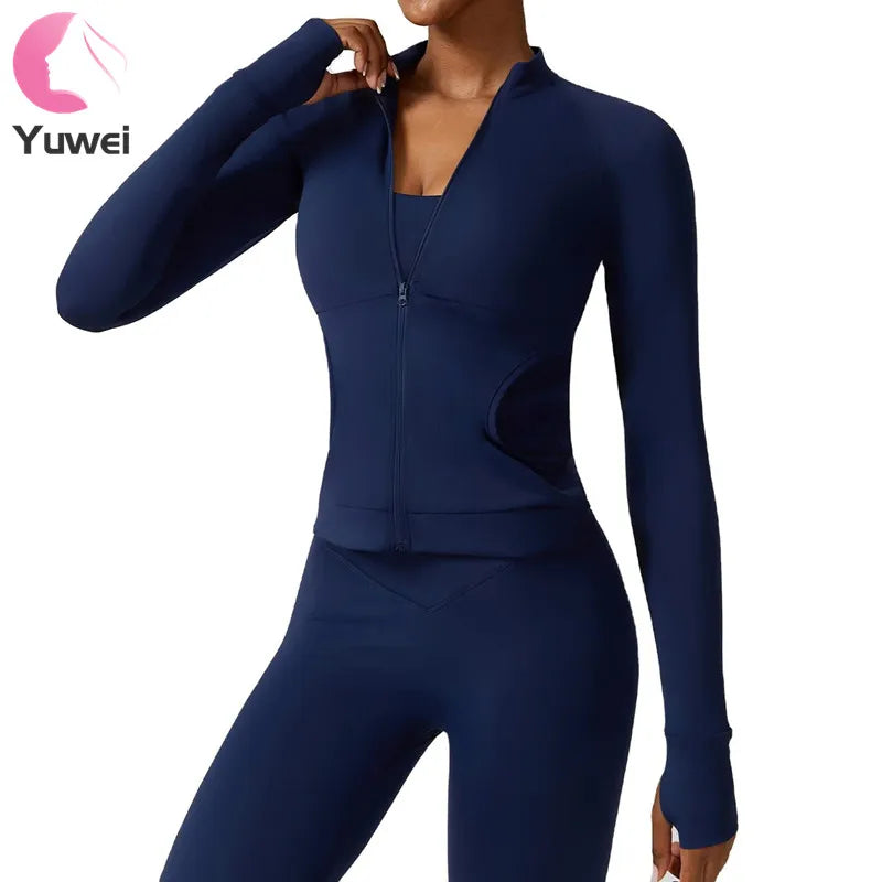 Women's Full Zip-Up Athletic Workout Scrub Jacket for Gym Yoga Hooded Casual Outerwear with Zip Closure for Running and Track
