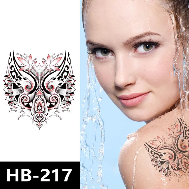Hot Selling CMYK Printing Artificial Water Transfer Temporary Waterproof Colorful Fashionable SexyTattoo Stickers