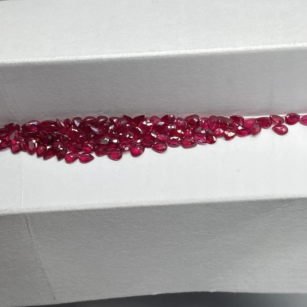 HQ GEMS a Quality 100% Africa Natural Original Marquise 2x4mm Pigeon Blood Red Ruby Stone