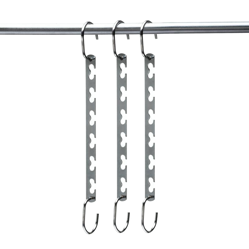 Glossy Metal Iron 6-Piece Multifunction Single Tier Hooks & Rails Clothes Organizer Hangers Hooks Wardrobe Bathroom Living Room