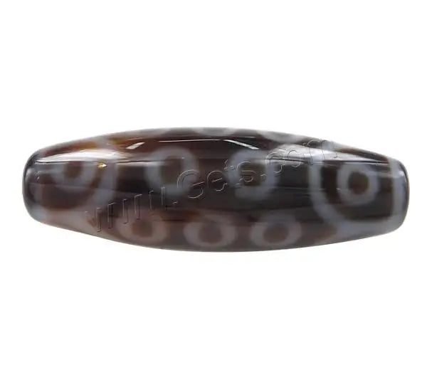 Twenty-One Eyes Natural Agate Dzi Barrel Beads 38x12mm Oval Stone Beads for Jewelry Making Bulk