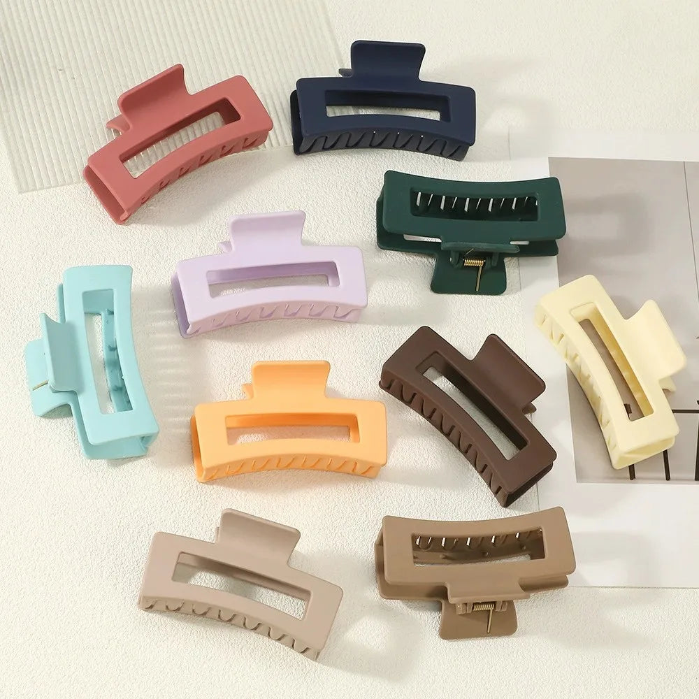 Wholesale 10.5CM Matte Rectangle Hair Claws PC Material Strong Jumbo Hair Claw Clips for Women Thick Hair Accessories