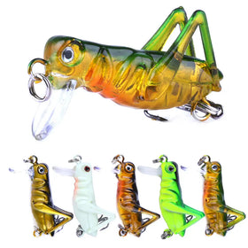 Wholesale KC005 3.5cm 3g Artificial Hard Plastic Insect Baits Floating Locust Cricket Grasshopper Shape Fishing Lures