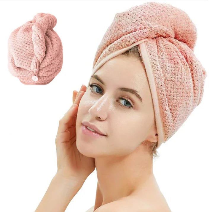 Hot Women Towel Microfiber Hair Towel Turban Wrap Anti Frizz Absorbent Soft Shower Hair Quick Dryer Hat Bathing Wrapped Cap