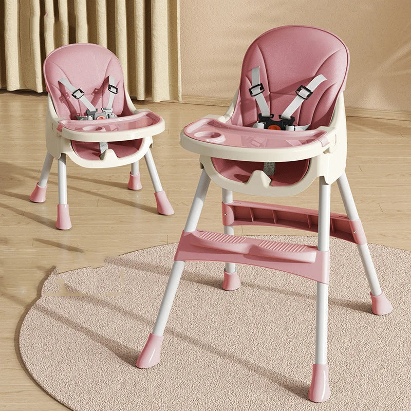 Wholesale Kid High Chair Restaurant Multifunctional Child Dining Feeding Chair Adjustable Height Legs Easy Assembly Baby Chair