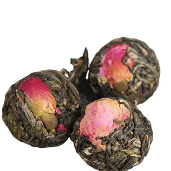 Hotsale Chinese Tea Balls Dried Natural Rose Puer Blended Flowering Tea for Sale