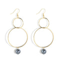 Ready Stock Hawaiian Jewelry Simple Design Hoop Earrings Double Hoop Bead Drop Earrings for Women