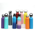 500ml Powder Coated Durable Thermal Custom Logo Double Wall Insulated Stainless Steel Water Bottles With Bamboo Cap