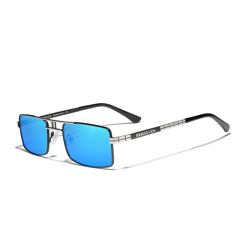 For KINGSEVEN 2022 Men's Polarized Sunglasses Stainless Steel Vintage Frame Rectangle Design for Driving & Fishing Brand 760