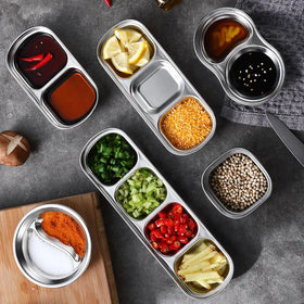 Stainless Steel Seasoning Sauce Dish Small Dish Dip Bowl Side Plates Butter Sushi Plate Vinegar Soy Dishes Kitchen Saucer