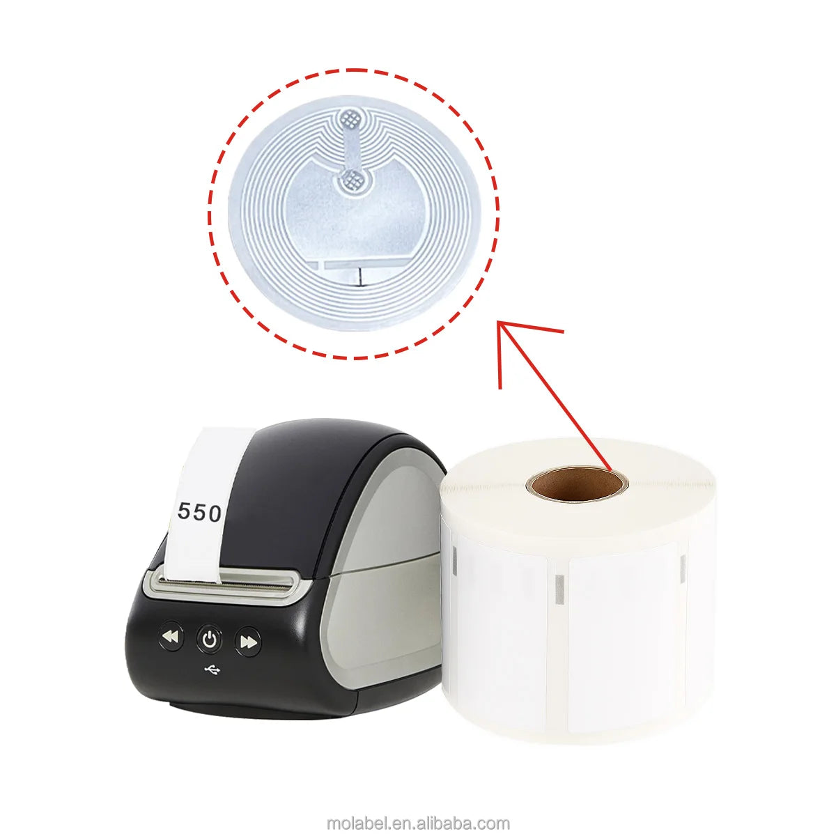Dymo Compatible Thermal Labels LW Series 11354/30334 S0722400 57mm X 32mm for 550/5XL Printers with RFID Chips