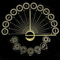 DaiRui Fancy Witchcraft Supplies Black Gold Tablecloth Square Alter Pagan Spiritual Celestial Velvet Tarot Cloth