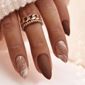 Wholesale Luxury Custom Designed Medium Almond Shape Fake False Nail Tips ABS Material Press-on Nails Private Label for Finger