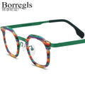 Borregls Acetate Titanium Glasses Frame Men 2025 Brand Designer Vintage Square Optical Eyeglasses Women Spectacle Eyewear 185893