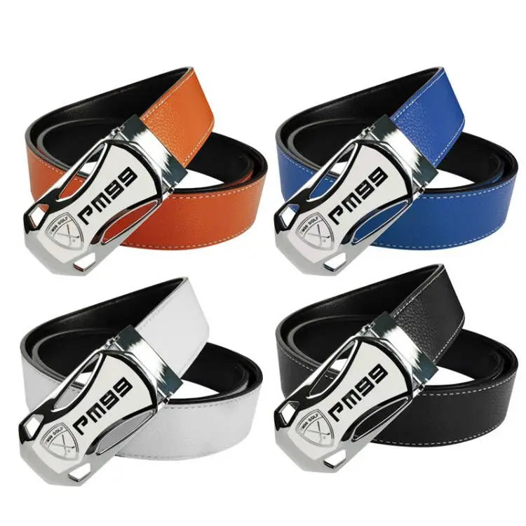 Casual Soft Hole Less Custom Wholesale Auto Automatic Ratchet Sliding Private Label Personalized Buckle Golf Belts Men