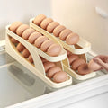 New Arrival 2 Tier Kitchen Automatic Rolling Egg Food Grade Multi-layer Egg Carton Plastic Kitchen Refrigerator Storage Box
