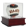 Wholesale Custom Logo Wooden Base Square Cube Baseball Display Storage Clear Acrylic Box for Baseballs