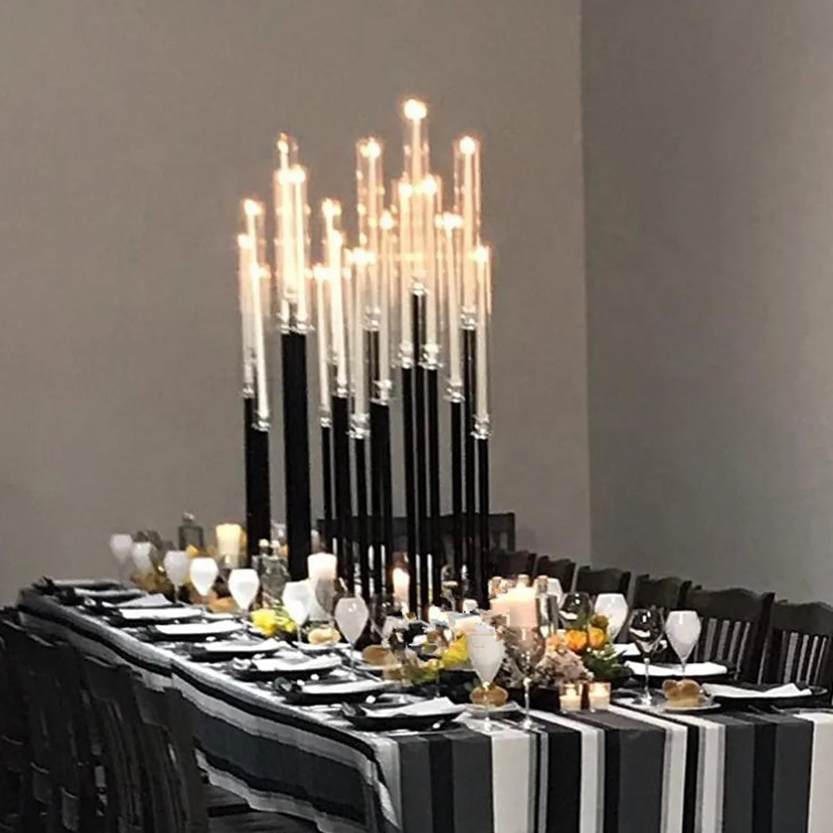 Other Wedding Backdrop Stand Centerpieces & Table Decorations 9 Arm Black Electroplate Metal Tall Candlestick Candle Holder