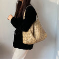 Fashion Women Casual Hobo Bag with Small Pouch Purse 2 Piece Set Lady Elegant Braided Handwork Shoulder Bag Chic Mummy Bag