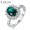 CZCITY Wholesale Retail Ladies Engagement Rings for Women Luxury Gemstone 925 Sterling Sliver Fine Jewelry Wholesale