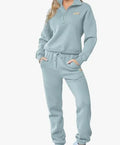 Women 2 Piece Outfits Sweatsuit Lounge Set Half Zip Pullover With Jogger Airport Tracksuit Matching Pants Set