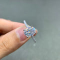 Optimal Price 18K White Yellow Rose Gold Gemstones Oval Moissanite Ring 24-hour Response Capability Wedding Suitable